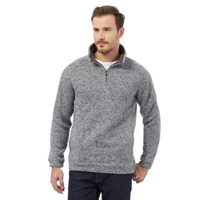 Maine New England Big and tall dark grey marl knit sweater